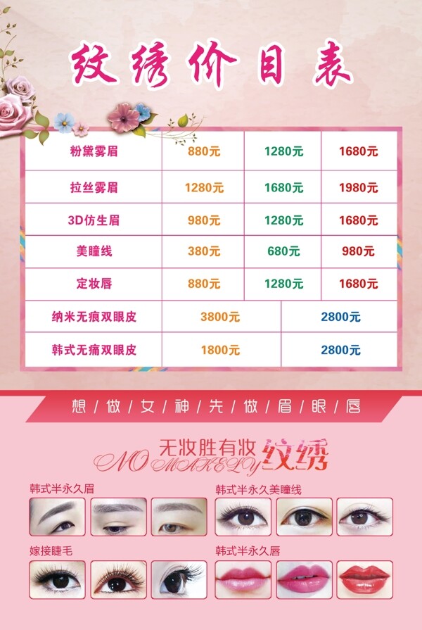 價目表