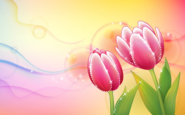 玫瑰花花紋星光素材圖片