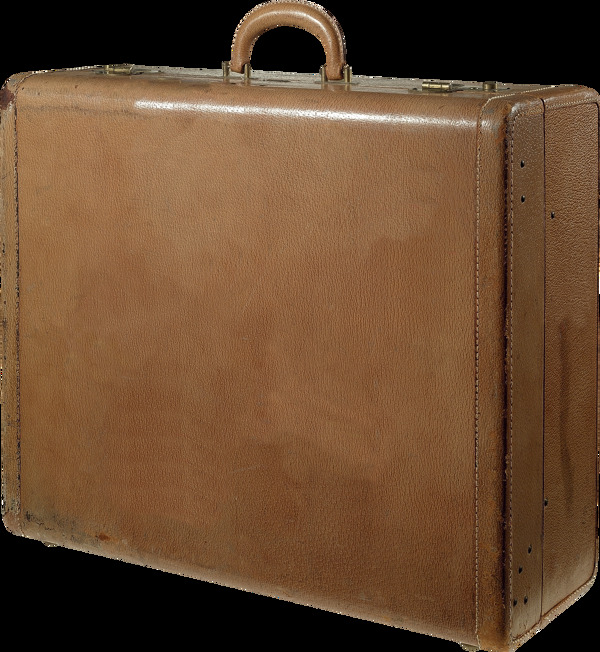 棕色牛皮手提箱免抠png透明图层素材