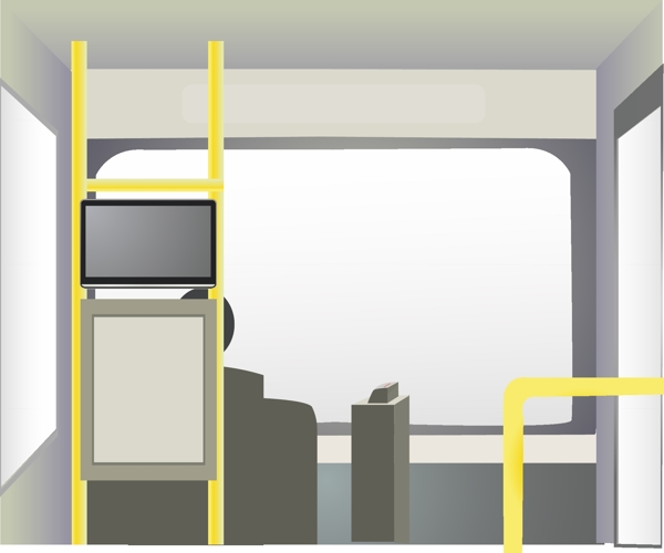 公交车内部车头透明窗图片