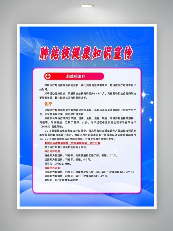 肺結(jié)核治療化療知識宣傳海報