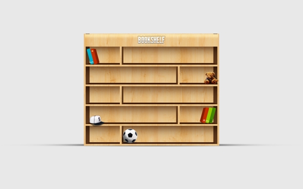 木质书架icon图标设计