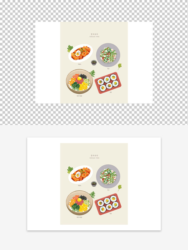 手繪韓國美食元素