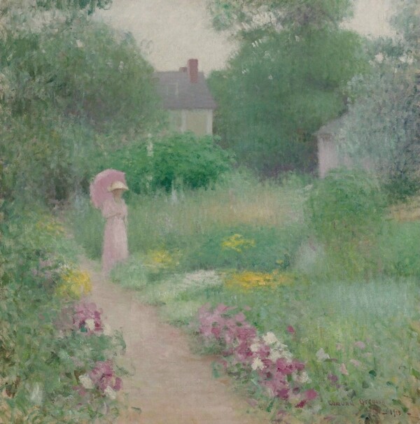 EdmundWilliamGreacenWalkingintheGarden.jpeg畫家風景畫靜物油畫建筑油畫裝飾畫