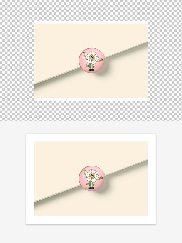 卡通可愛白色花朵擬人形象冰箱貼