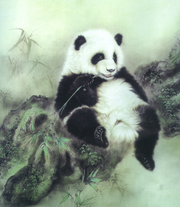 小熊貓國(guó)畫(huà)圖片