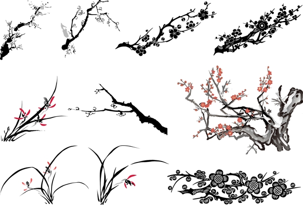 中國(guó)傳統(tǒng)植物矢量素材
