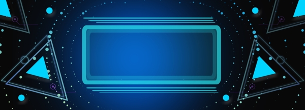 蓝色星空边框图形科技banner