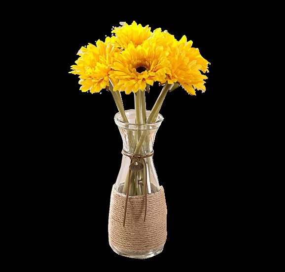 清新黄色菊花花朵花束实物元素
