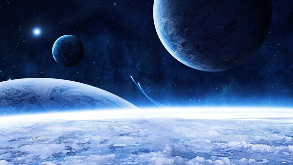 宇宙大氣星球唯美星空背景