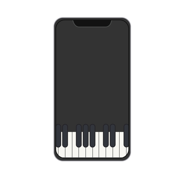 黑色手机钢琴插画