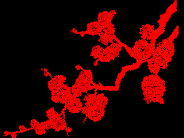 創(chuàng)意梅花剪紙透明裝飾素材
