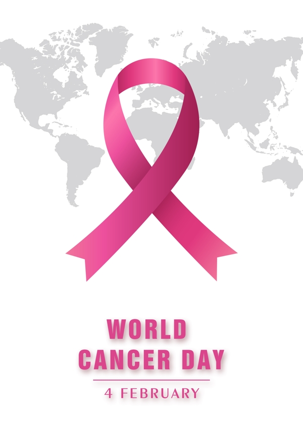 粉红丝带世界癌症日公益海报
