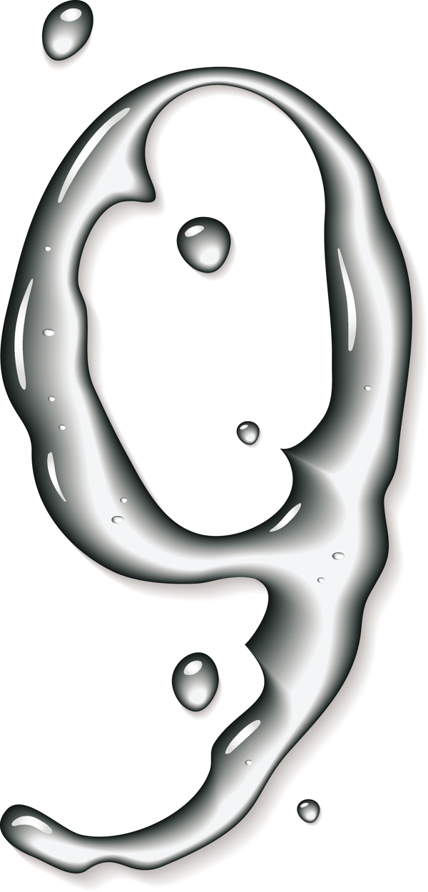組數(shù)字水設(shè)計(jì)元素矢量圖07