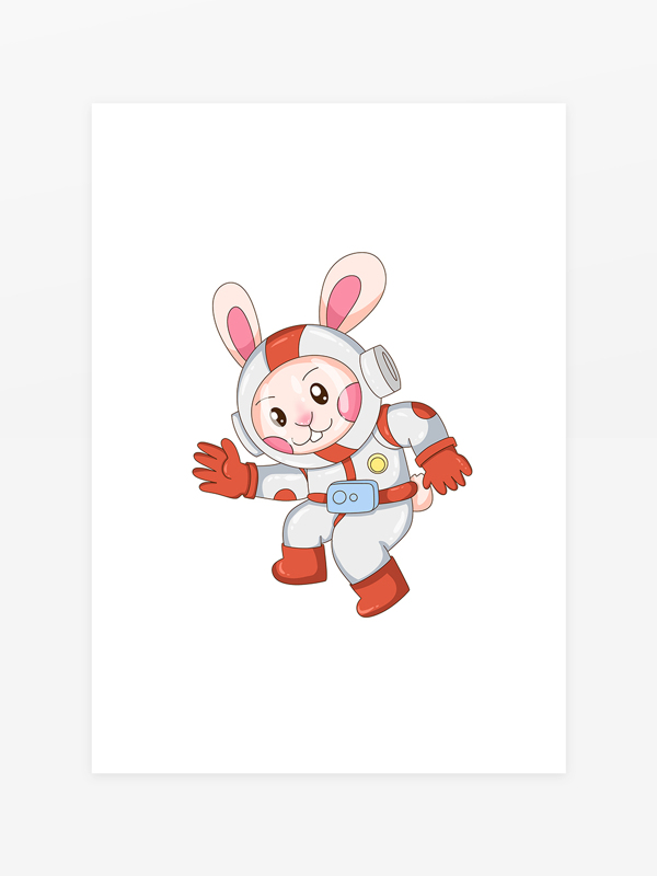 2023年兔年新年宇航员兔子  