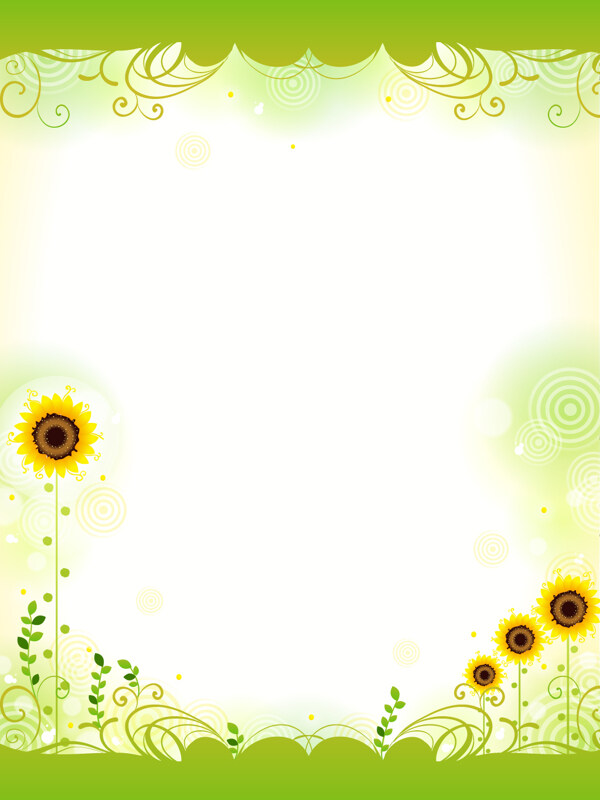小清新手绘向日葵背景