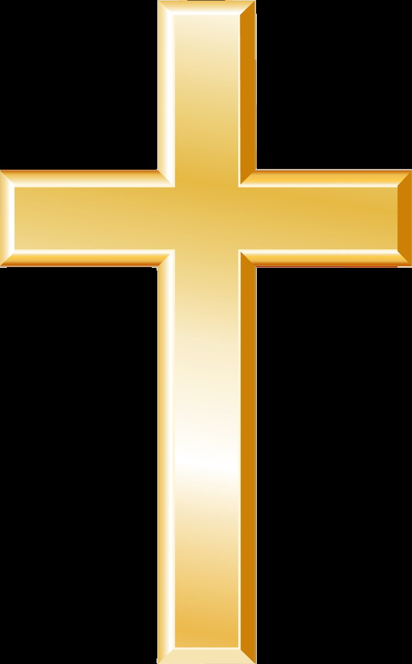 金色十字架免抠png透明图层素材