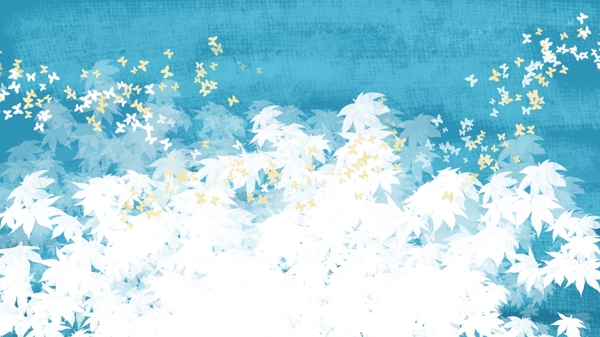 蓝色梦幻花朵背景设计