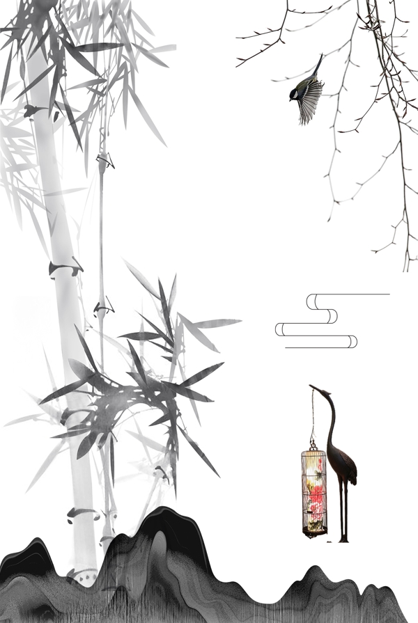 水墨竹