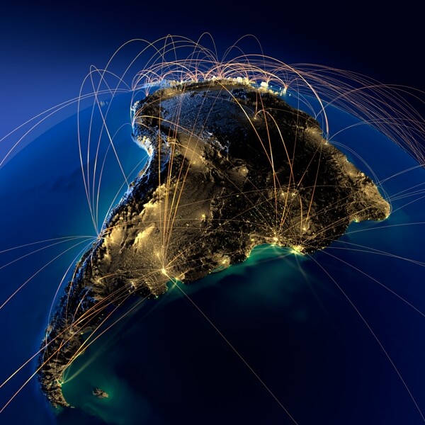 南美洲辐射图图片