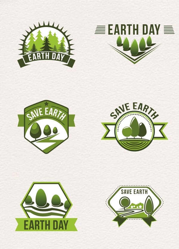 绿色保护地球标签设计