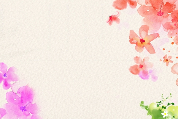 浪漫手绘彩色花卉背景