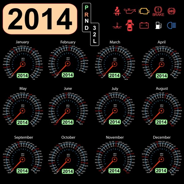 2014日历矢量巨大集合08