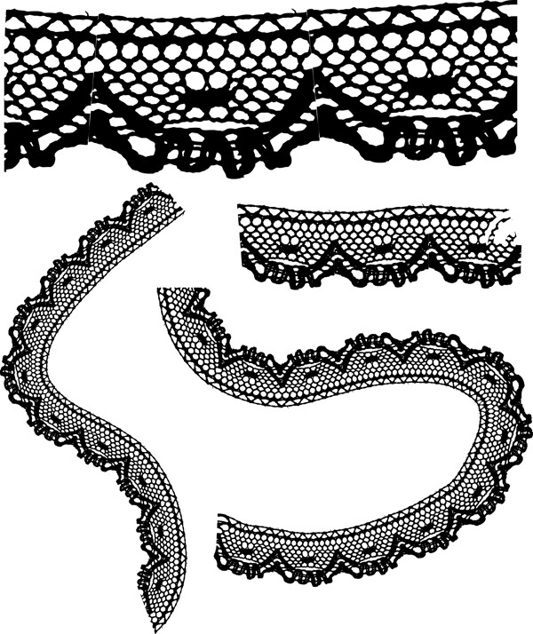 雷丝花纹花边矢量素材