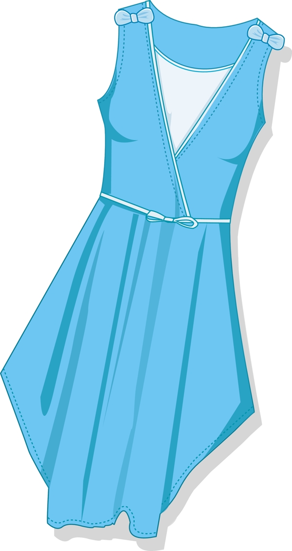 蓝色长裙设计