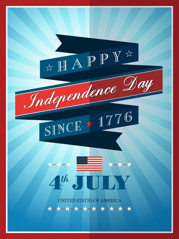 美国独立日快乐卡