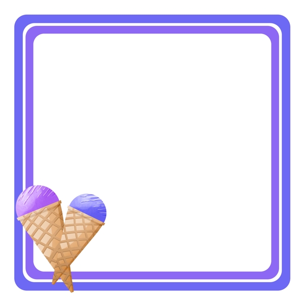 冰淇淋装饰边框插画