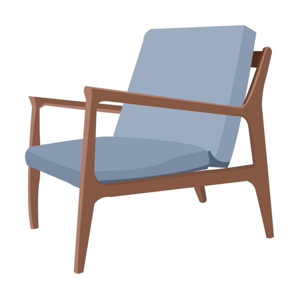棕色实木椅子插画