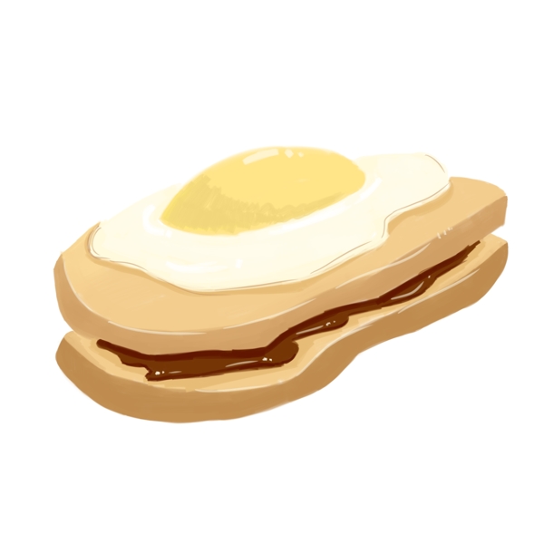 美味早餐鸡蛋面包