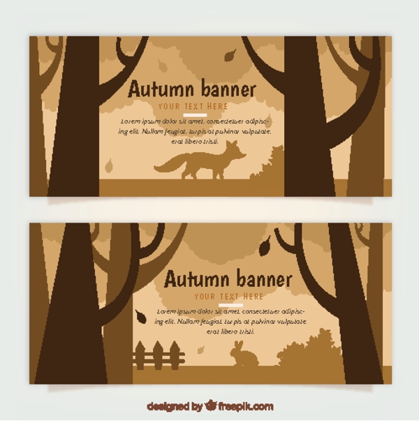 自然界中有动物的秋旗