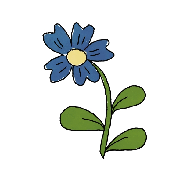 蓝色的花花矢量素材
