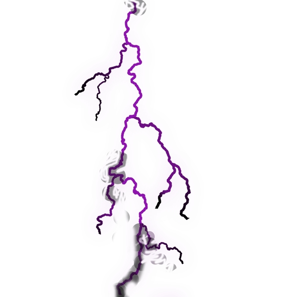 真实炫酷紫色电蛇闪电科技风可商用元素