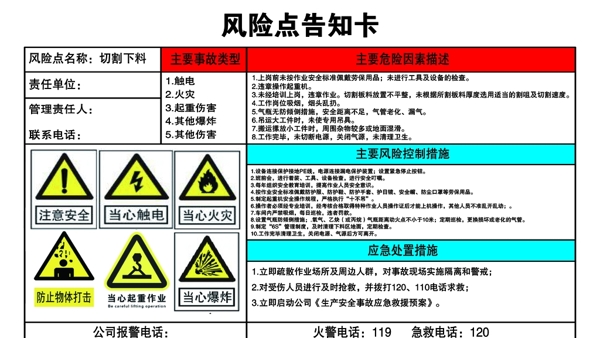 风险告知卡图片