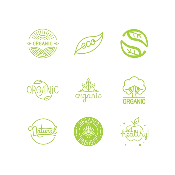 环保新鲜健康食品logo矢量素材