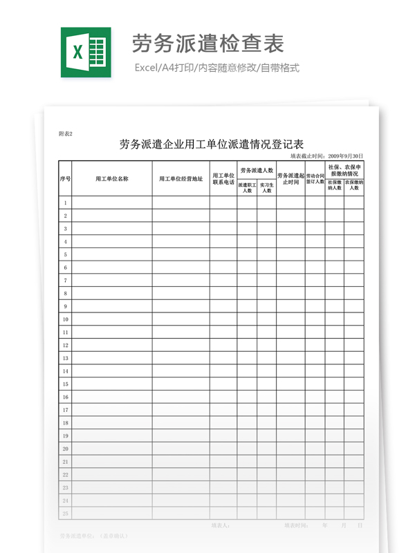 劳务派遣检查表