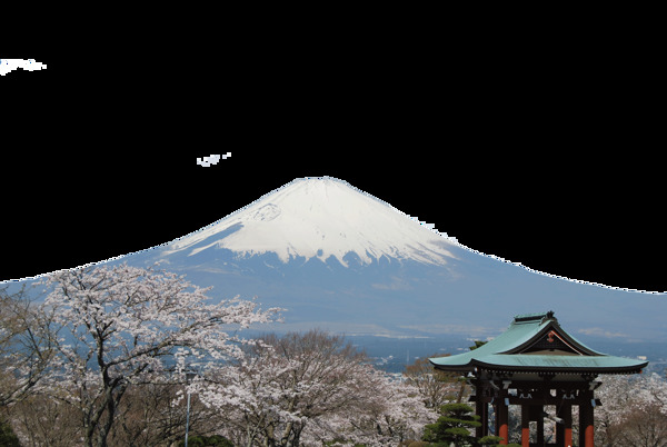 清新蓝色雪山日本旅游装饰元素