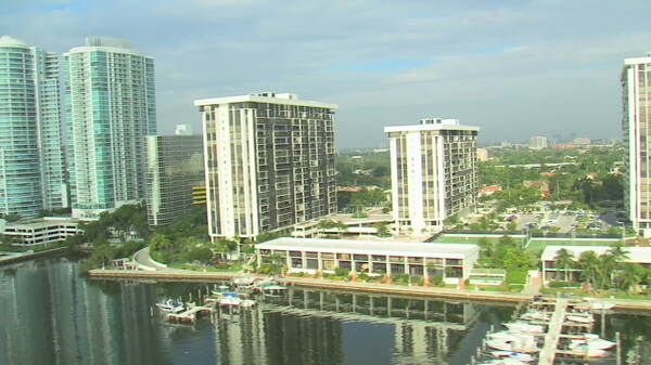 在迈阿密的7个股票视频旅馆和公寓建筑空中拍摄的
