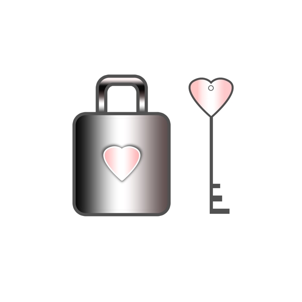 爱心锁钥匙图标