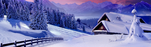 蓝色淘宝雪景背景图片素材47