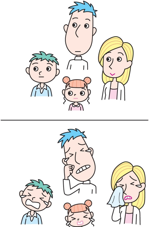 卡通幸福家庭一家人表情图片