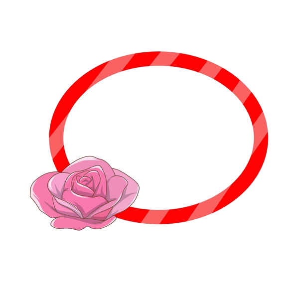 红色玫瑰花花朵边框