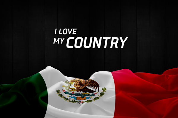 墨西哥旗帜背景