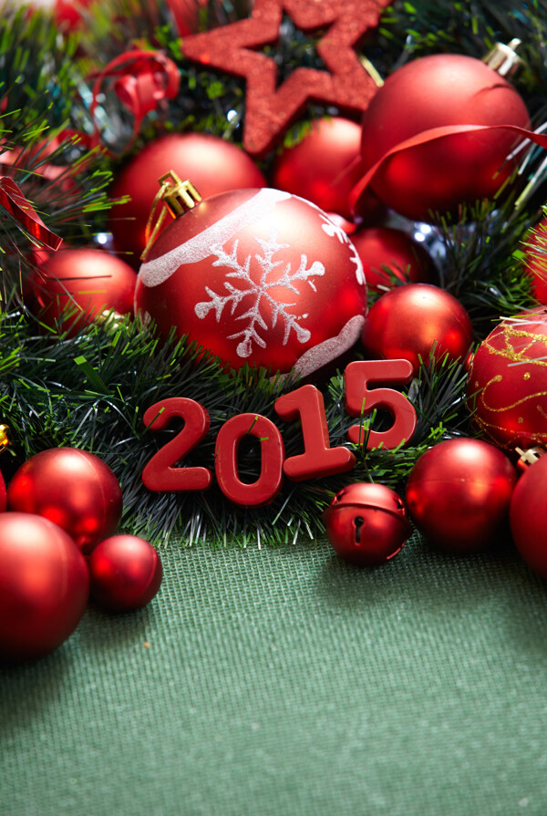 圣诞节装饰物与2015图片