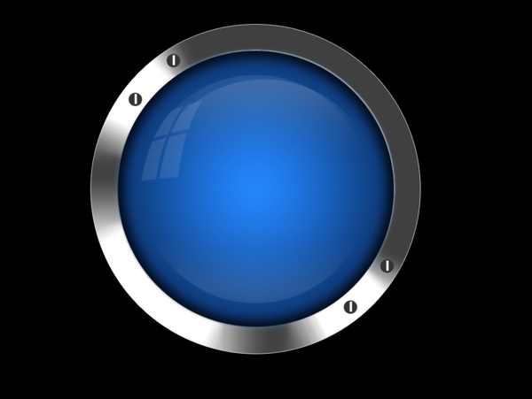 金属边框的蓝色透明按钮图片