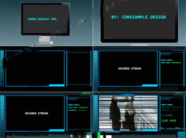 电脑屏幕上的科技内容展示AE工程