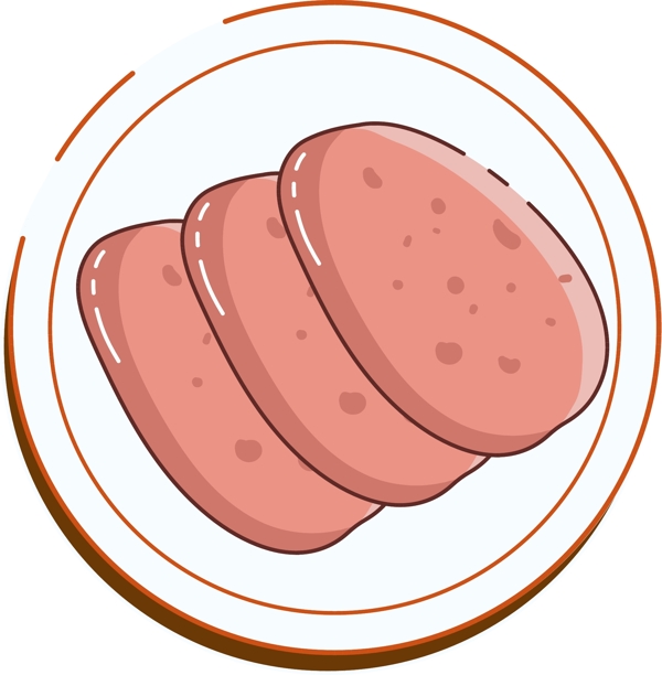 卡通手绘MEB风格香肠片矢量图